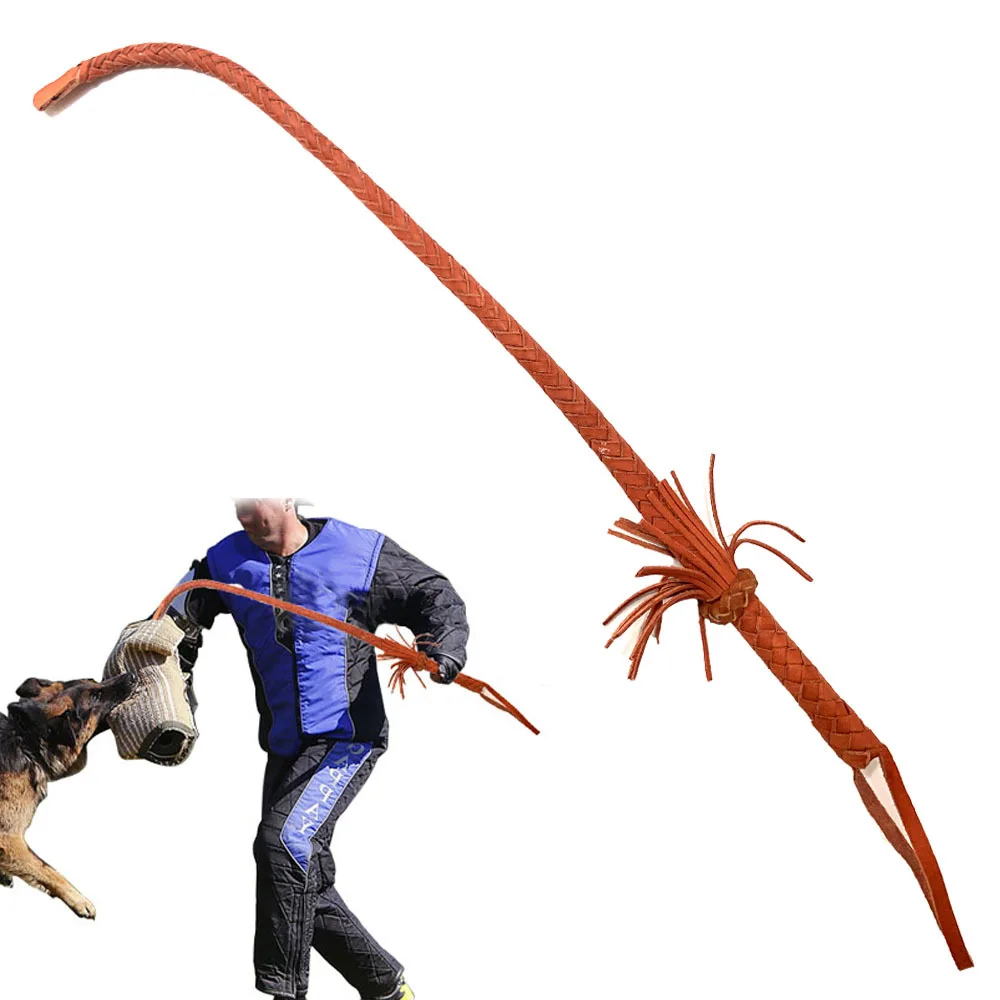 80 Cm 훈련용 개 소가죽 채찍 손으로 만든 꼰 승마 채찍 승마 저먼 셰퍼드 채찍 훈련용 개 암소 채찍