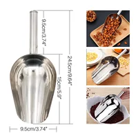 Pet Food Shovel Stainless Steel Dog Feeding Shovel Cat Dry Food Scoop Large Capacity Thickening Dog Food Scoop Spoon 23.5X8X5Cm 2