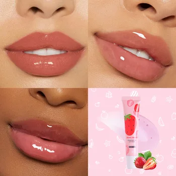 Crystal Jelly Lip Gloss Tube Lip Moisturizing Oil Shiny Lip Oil Moisturizing Women's Lip Gloss Makeup Lip Gloss Cosmetics