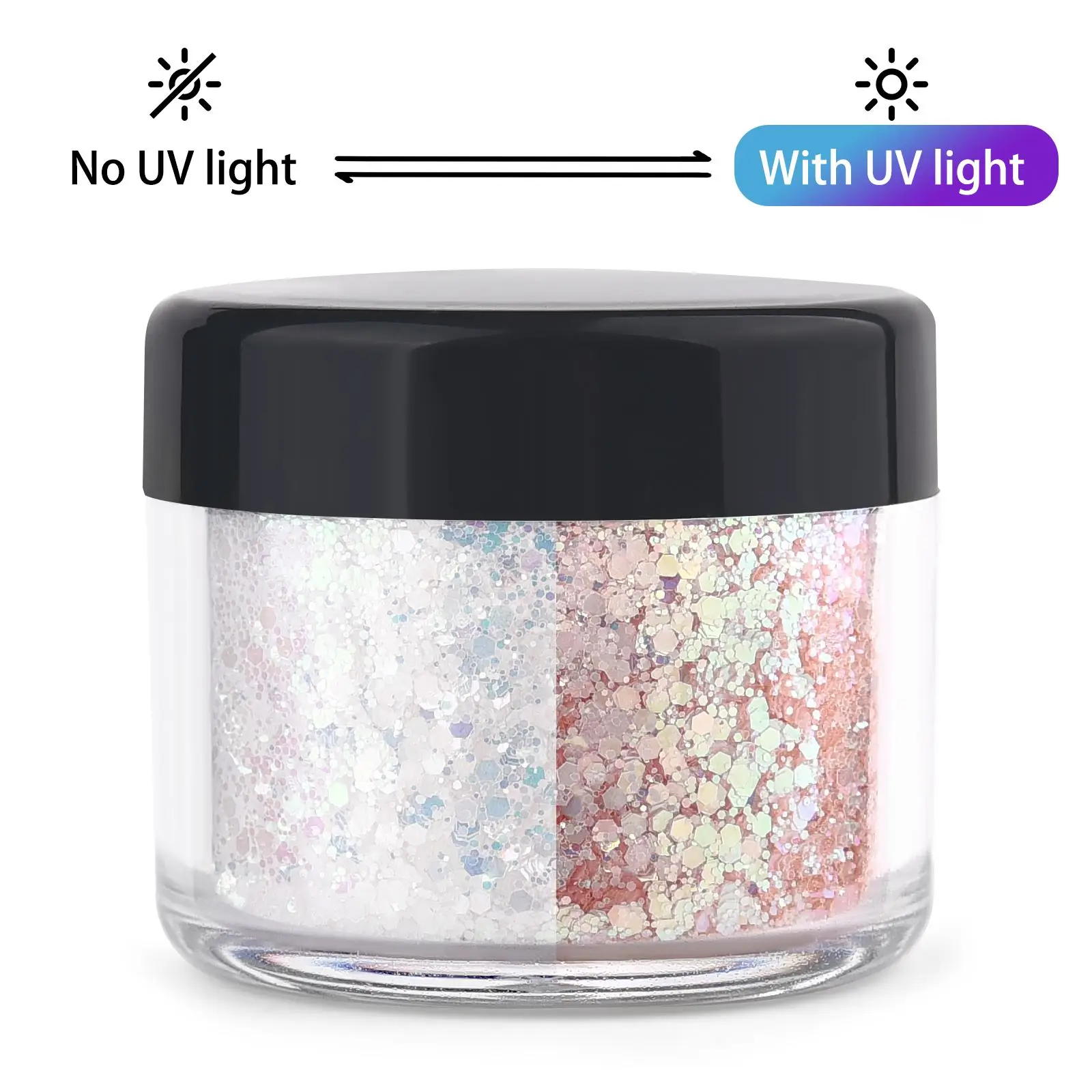 10g/Bottle UV Sensitive Color Temperature Changing Powder DIY Epoxy Resin Mold Glitter Powder UV Light-Changing Cosmetic Pigment