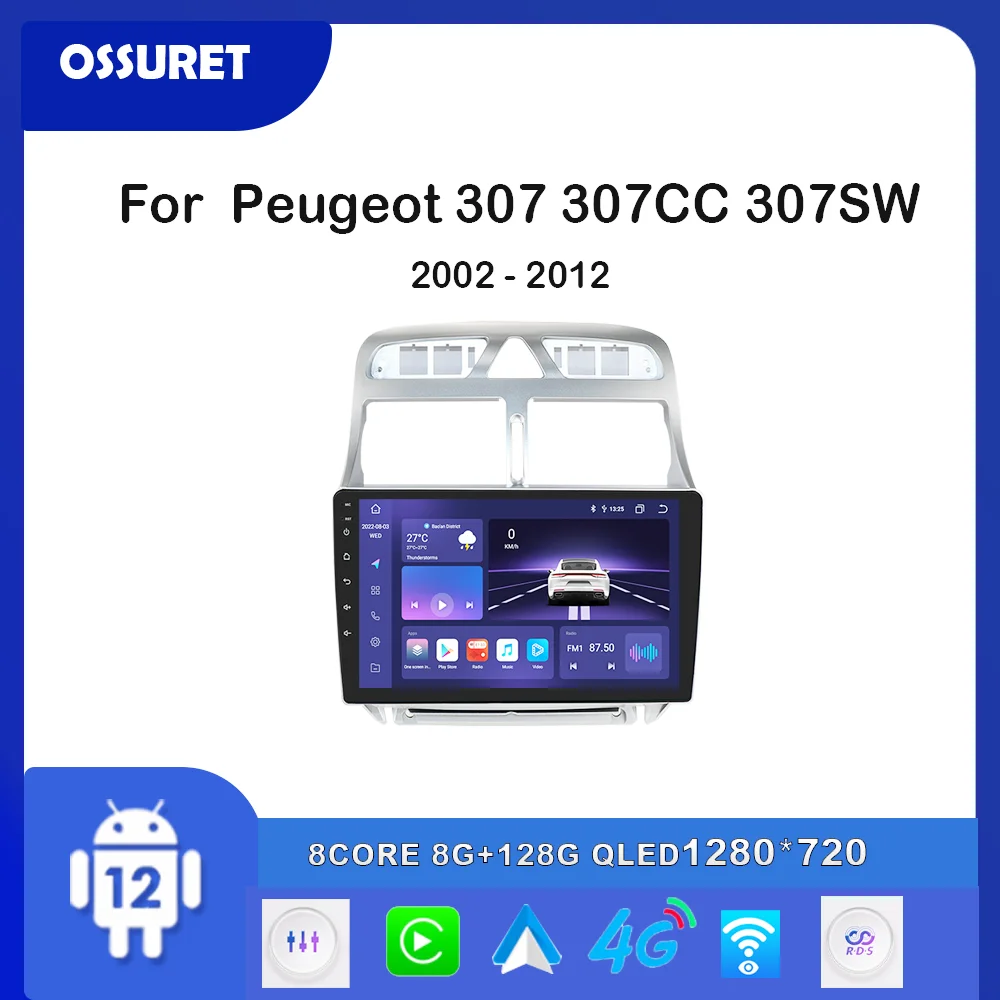 8G+128G AI Voice Carplay 4G-LTE Autoradio for Peugeot 307 SW 307CC 307SW  2002 - 2013 Car Radio 2 Din Android Auto Multimedia GPS - AliExpress