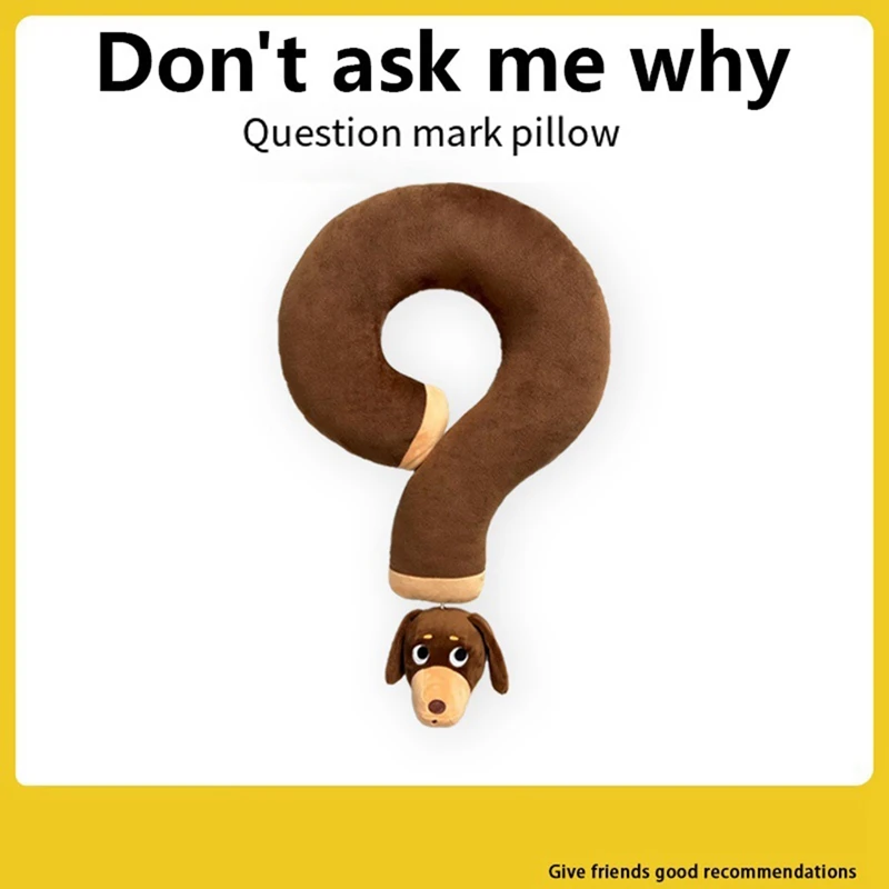 A21R-Dachshund Question Mark Pillow Long Nap Pillow Student Dormitory Airplane Travel Neck Pillow New Year Gift 4