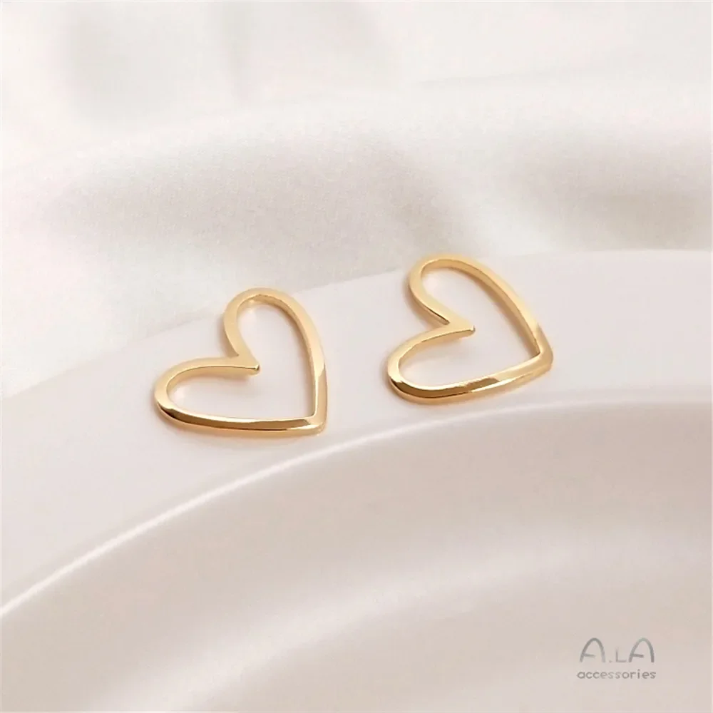 Hollow curved heart shaped heart accessories diy first accessories connected accessories earrings hanging ornaments - Image 4