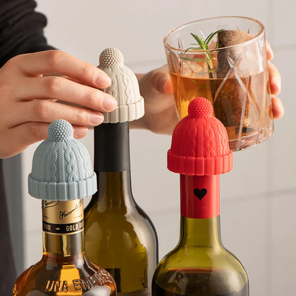 

1/2 PCS Creative Hat Silicone Bottle Stopper Red Wine Corks Airtight Preservation Stopper Leak Proof Champagnes Sealer Stoppers