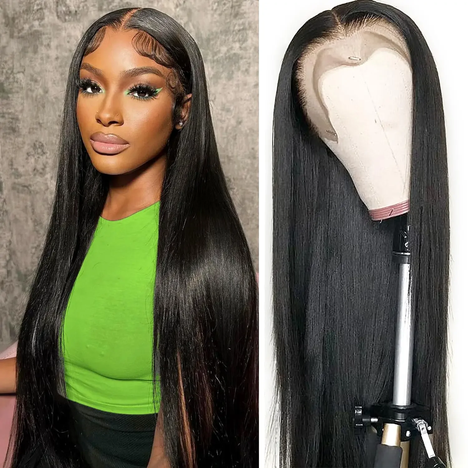

250 Density Human Hair Wigs Straight 360 Lace Frontal Wig 13x6 HD Lace Closure Wigs 4x4 HD Transparent Brazilian For Black Women