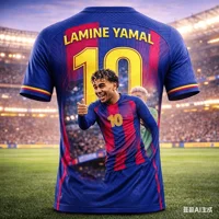 Yamal Summer 3D Printed Pattern Children's Clothing Football Jersey T-shirt Fashion Breathable for Sports Training Wear 1