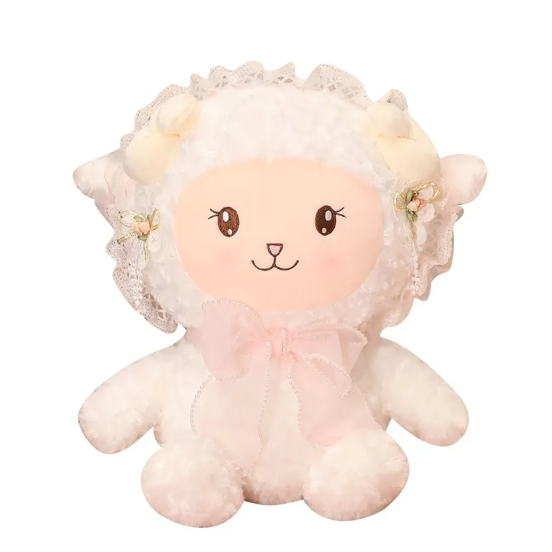 

New Lovely Wedding Lamb Plush Toys Kawai Sheep Alpaca Pillow Stuffed Soft Animal Dolls Valentine's Gift For Baby Girls