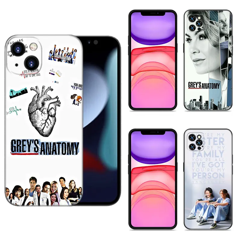Greys Anatomy Doctor Nurse Phone Case Per Apple Iphone 12 13 Mini 11 14 15 Pro Max 7 8 Plus X Xr Xs Se 2020 Custodia In Silicone Nero