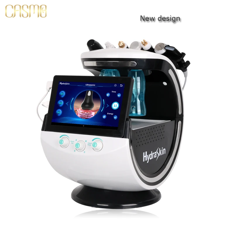 Nuovo Design 7 In 1 Smart Facial Cleansing Skin Analyzer Deep Pore Vacuum Hydrofacial Anti-Aging Beauty Machine Ice Blue