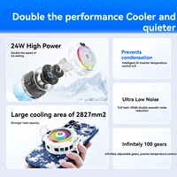 Suction-Type Phone Cooler K58 PRO High Power 24W High-Power Semiconductor Mobile Phone Cooler With Magnetic Suction Clips, Dual- 6