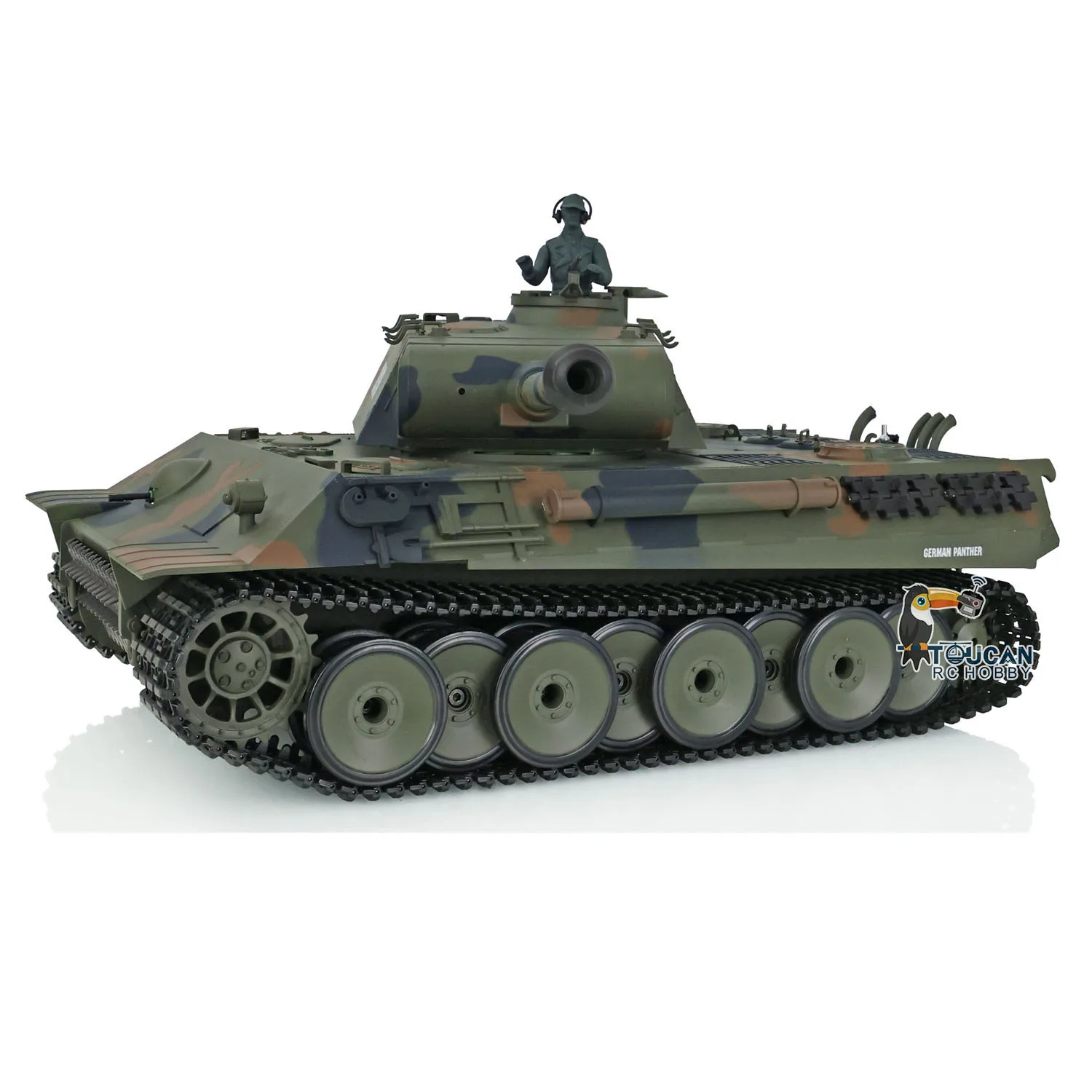 Heng Long 1/16 7.0 Plastic German Panther V RC Military Tank 3819 360° Turret Rotation BB Pellet Smoke Infrared TH17286-SMT2 6
