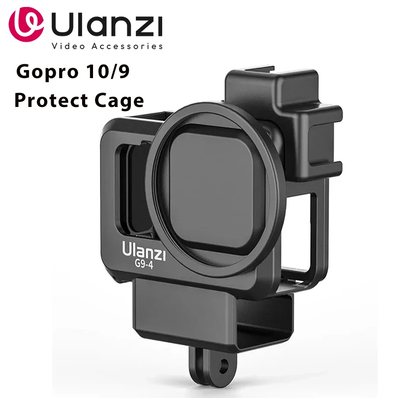 Ulanzi Plastic Camera Cage for GoPro Hero 13 12 11 10 9 Black Housing Case Mic and Fill Light Cold Shoe Vlog Accessories