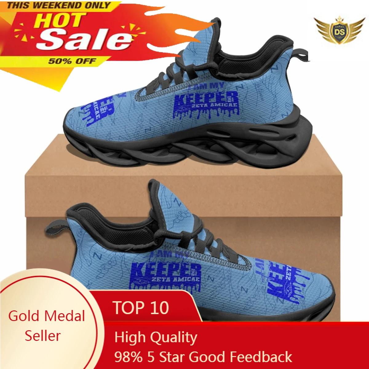 Zeta Amicae Sorority Women's Casual Shoes Comfort Breathable Outdoor Sports Shoes Classic Lace Up Non-slip Sneakers