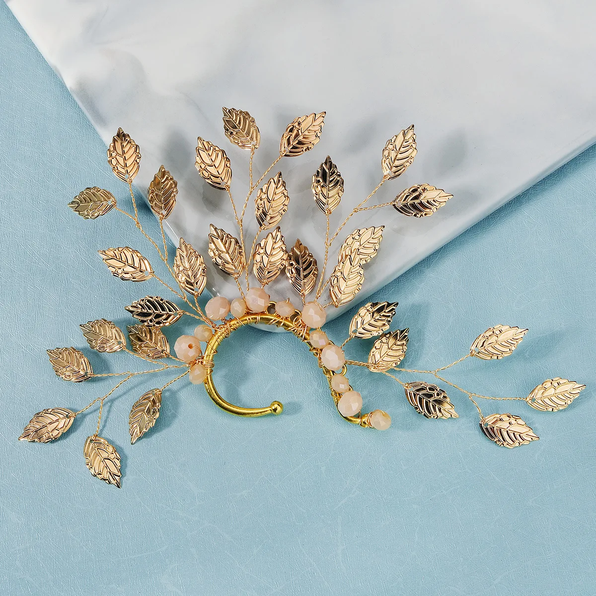 Alloy Leaves Flower Earclip Non Perforated Women's Sweet Shiny Earrings Exaggerated Ear Cuff Birthday Party Jewelry Gift