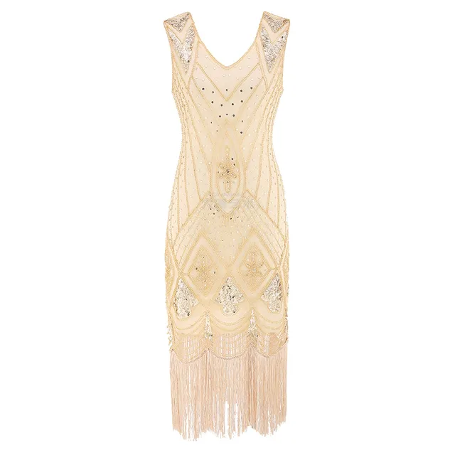 1920S Great Gatsby Dresses Flapper V Neck Tassel Beaded Sequin Party Dress Gatsby Charleston Dress For Women Luxury Evening Gown - Image 4