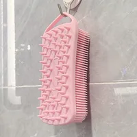 2 In 1 Silicone Shower Brush Scrubber Soft Silicone Scalp Massager Shampoo Brush Double-Sided Body Brush Foam Skin Clean Tool 1
