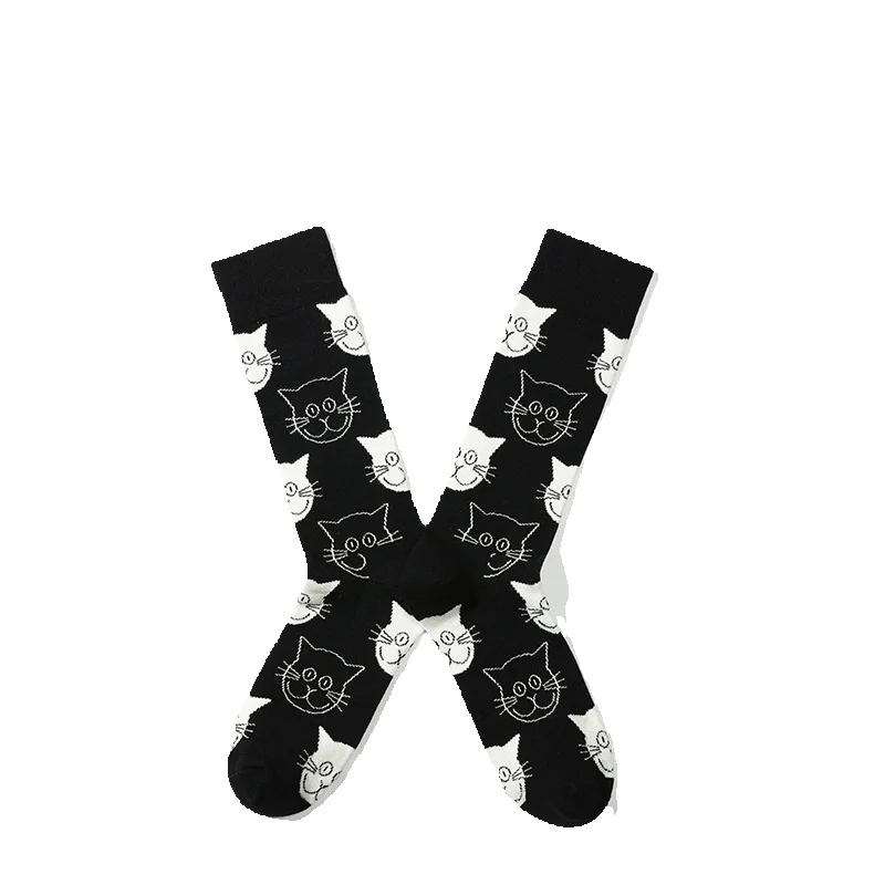 2025e Brand Personality Plus Size Colorful Casual Sports Trendy Skateboard Men Xinjiang Combed Cotton High Tube Floral Socks_voghion.com