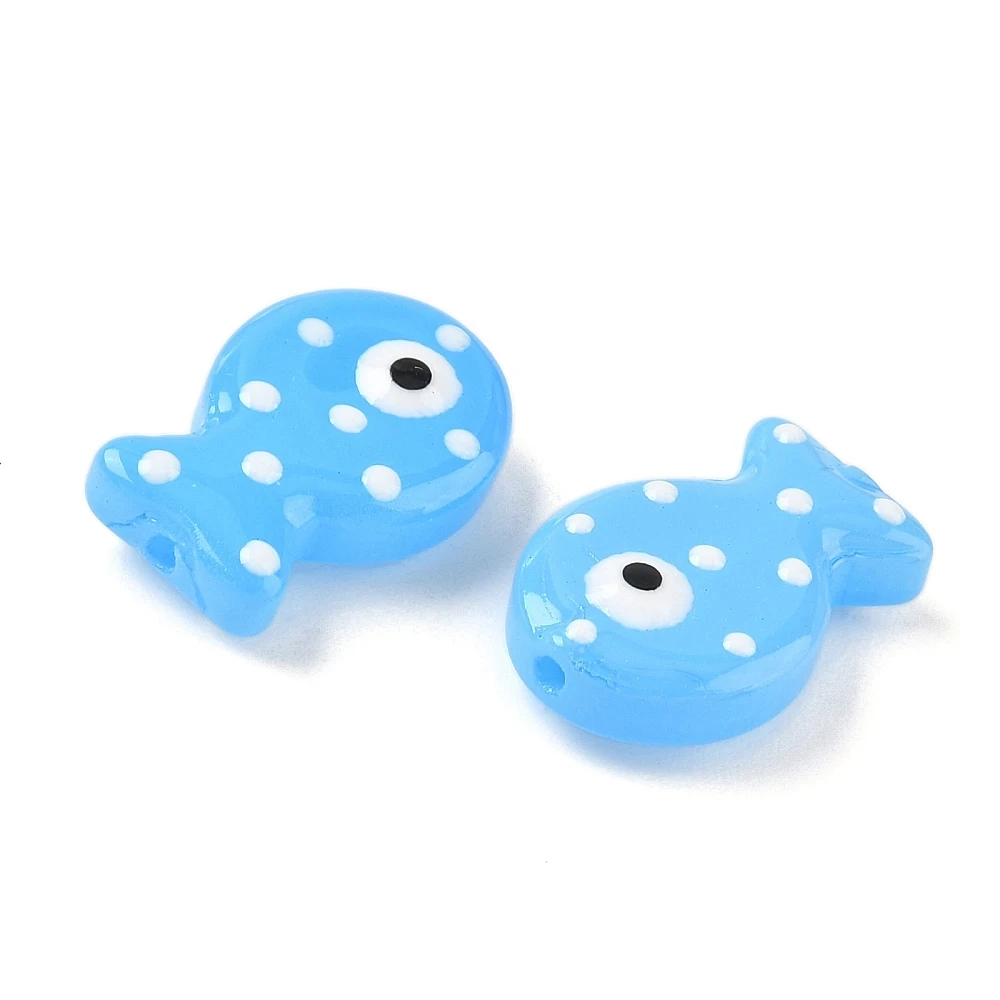 PandaHall 30 Stück Bemalte Glas-Emaille-Fischperlen für DIY-Schmuckherstellung, Halsketten, Armbänder, Handgemachte Bastelzubehörteile – Detail 31