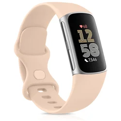 Versatile Adjustable Smartwatch Band - Universal Fit Replacement Strap - Charge 5 (Apricot powder)