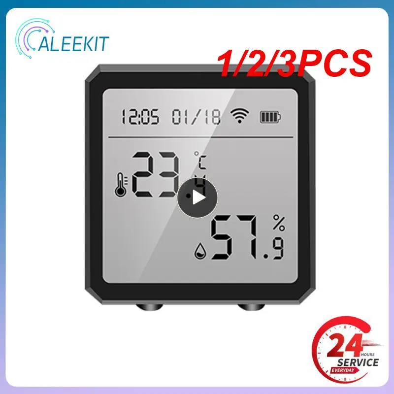 

Датчик температуры и влажности Tuya Smart WIFI, комнатный гигрометр-термометр с ЖК-дисплеем и поддержкой Alexa, 1/2/3 шт.