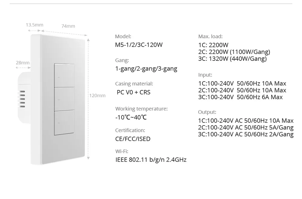 M5 Matter Smart Wall Switch Two-way ESP32 EWeLink-Remote Switchman Voice Control