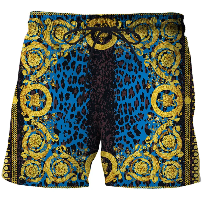 

Luxurious Swimsuit 3D Printed Mens Shorts Beach Shorts Island Vacation Summer Casual Loose Sport Short Pants Swim Shorts Men