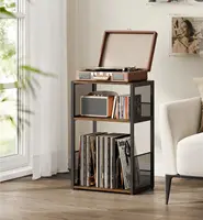 Support pour tourne-disques VASAGLE à 3 niveaux pour jusqu'à 100 albums, table d'appoint pour salon et chambre 1