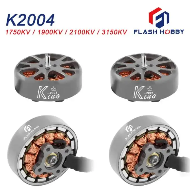 

4pcs 2004 1750/1900/2100/3150KV 4-6S Brushless Motor FPV Racing RC Toothpick Drone