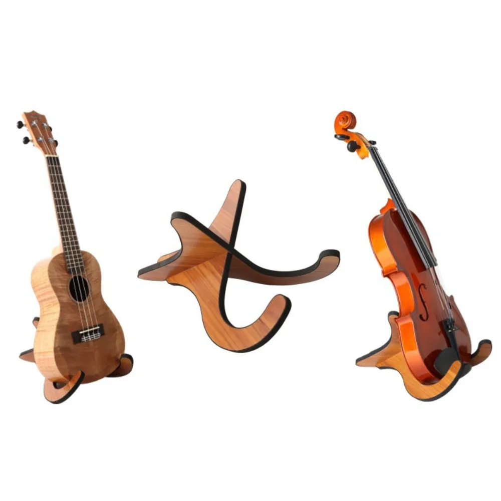 

Wooden Ukulele Wooden Stand Vertical Foldable Violin Wooden Bracket Display Stand X-shaped Small Guitar Wooden Bracket Violin