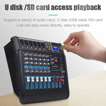 Factory Direct NXG Professional Power Amplifier Mixer 4/6 Channel 350W+350W/450W+450W 16DSP Reverberation Bluetooth Wireless USB Playback 48V Phantom Power Audio Mixing Console For Stage Karaoke Live Show 5
