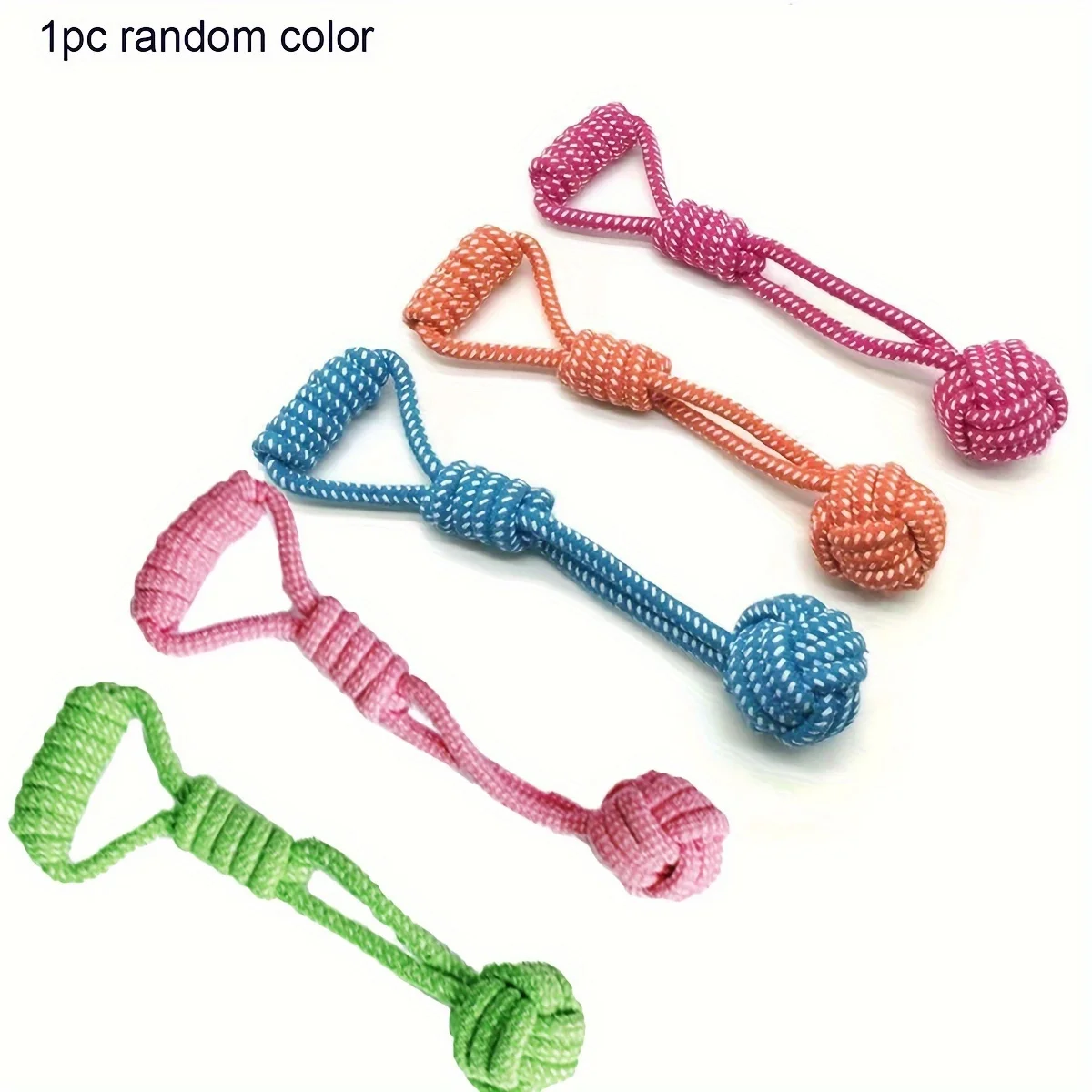 1 Pezzo Giocattolo in Corda Resistente per Cani con Palla - Gioco da Masticare e Tirare per Tutte le Razze, Colore Casuale