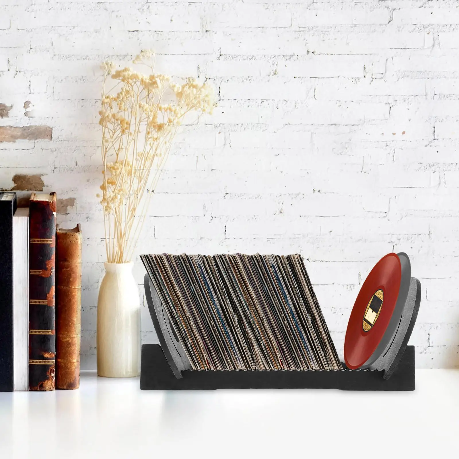 Wooden Stand Storage Units Desktop File Rack Record Holder Voice Recorder Bracket Vinyl Office