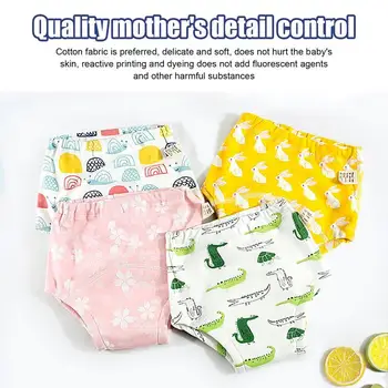 1pc Baby Reusable Diapers 9 Layer Waterproof Reusable Cotton Diapers Breathable Training Shorts Underwear Cloth Pants Nappy 2