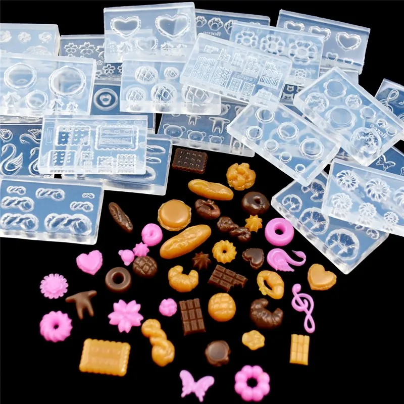 SNASAN Mini Bread Biscuit Cake Silicone Mould for Clay Food Mold DIY