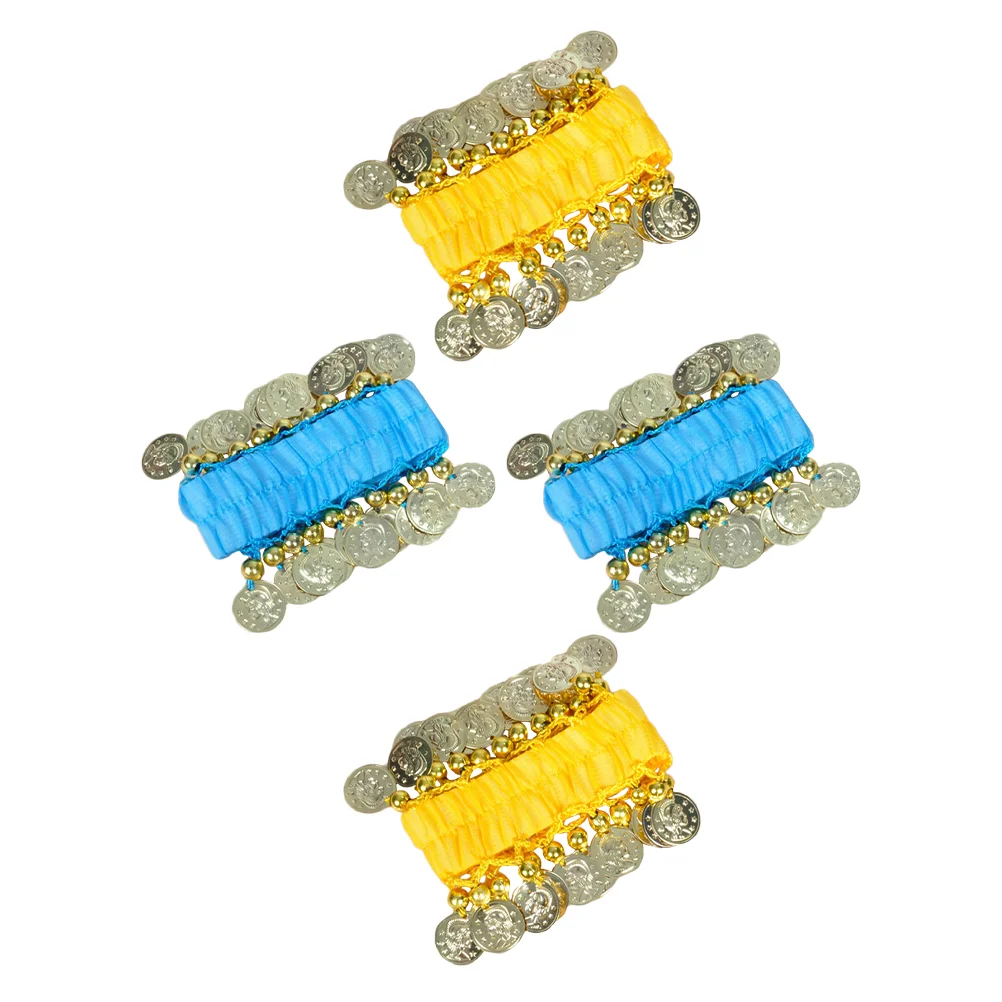 

2 Pairs Beach Jewellery Bracelet Coin Hand Chain Accessories Costume Dancer Bracelets Outfit