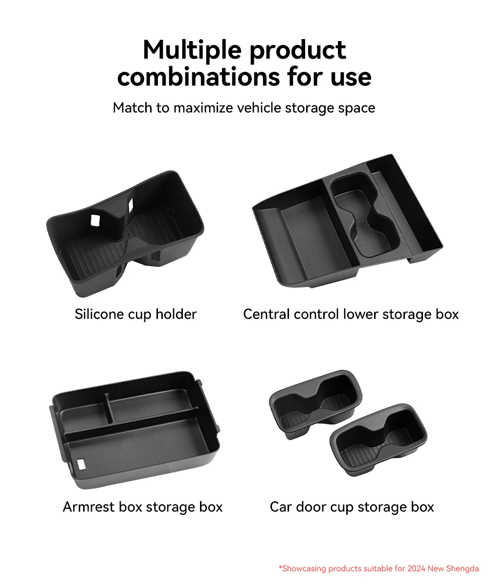 Center armrest box Storage Box Cup Holder Car Interior Accessories Organizer Tid