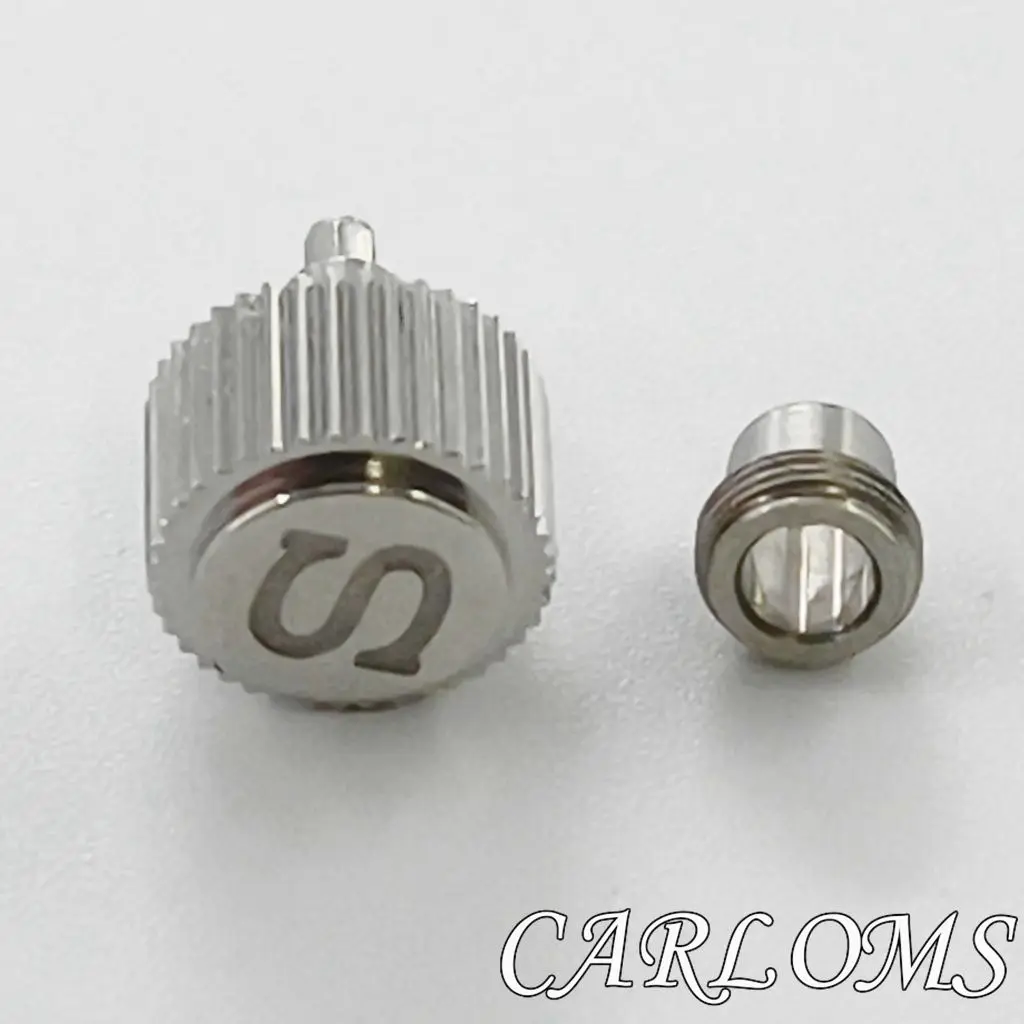 NH34 NH35 NH36 4R35 4R36 7S26 SKX007 SKX009 Movement Silver Stainless Steel Watch Crowns Watch Parts Replacement S Crown TOP