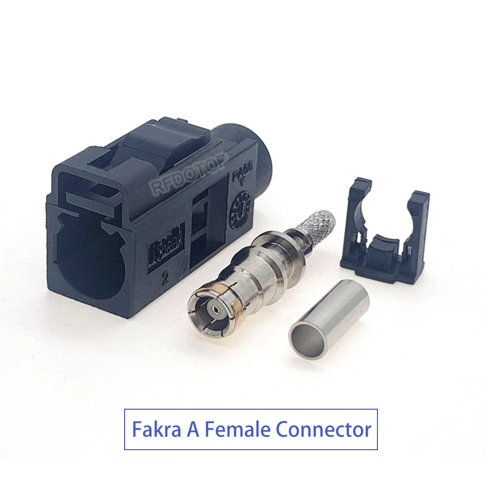 1Pcs Fakra A/B/C/D/E/F/G/H/I/K/Z Female Crimp Connector Car Radio FM GPS Antenna Fakra Adapter for RG316 RG174 Pigtail Cable