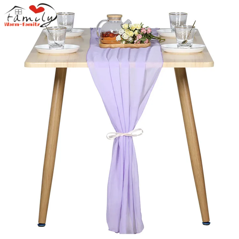 

Chiffon Table Runner 30cm*300cm Romantic Boho Table Runner for Wedding Birthday Party Bridal Valentine's Day Table Decoration