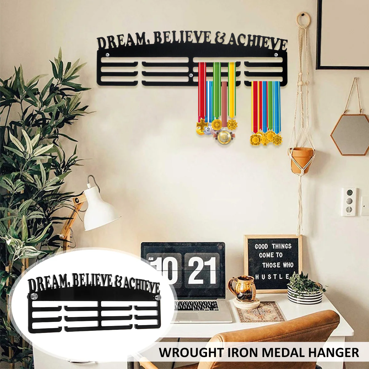 Swimming Medal Holder Hanger Medals Rack Black Metal Iron Medal Holder Rack Sport Medal Stand Frame Wall Mounted Hanging Over 60 Medals For Athletes S
