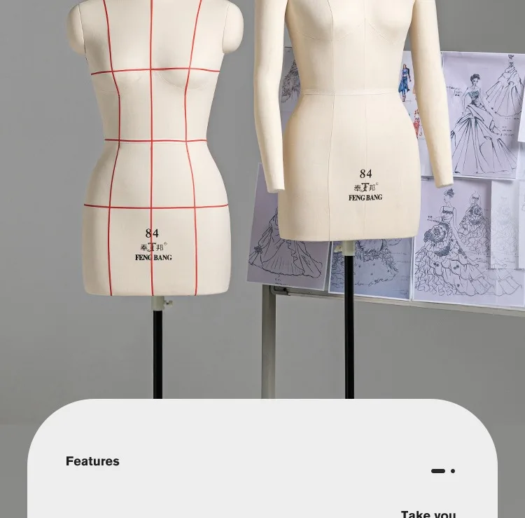 Sewing Female Tailor Mannequin Body for Clothes Design and Bust Dress Form Stand Metal Base Model Mannequin Display Stand AA