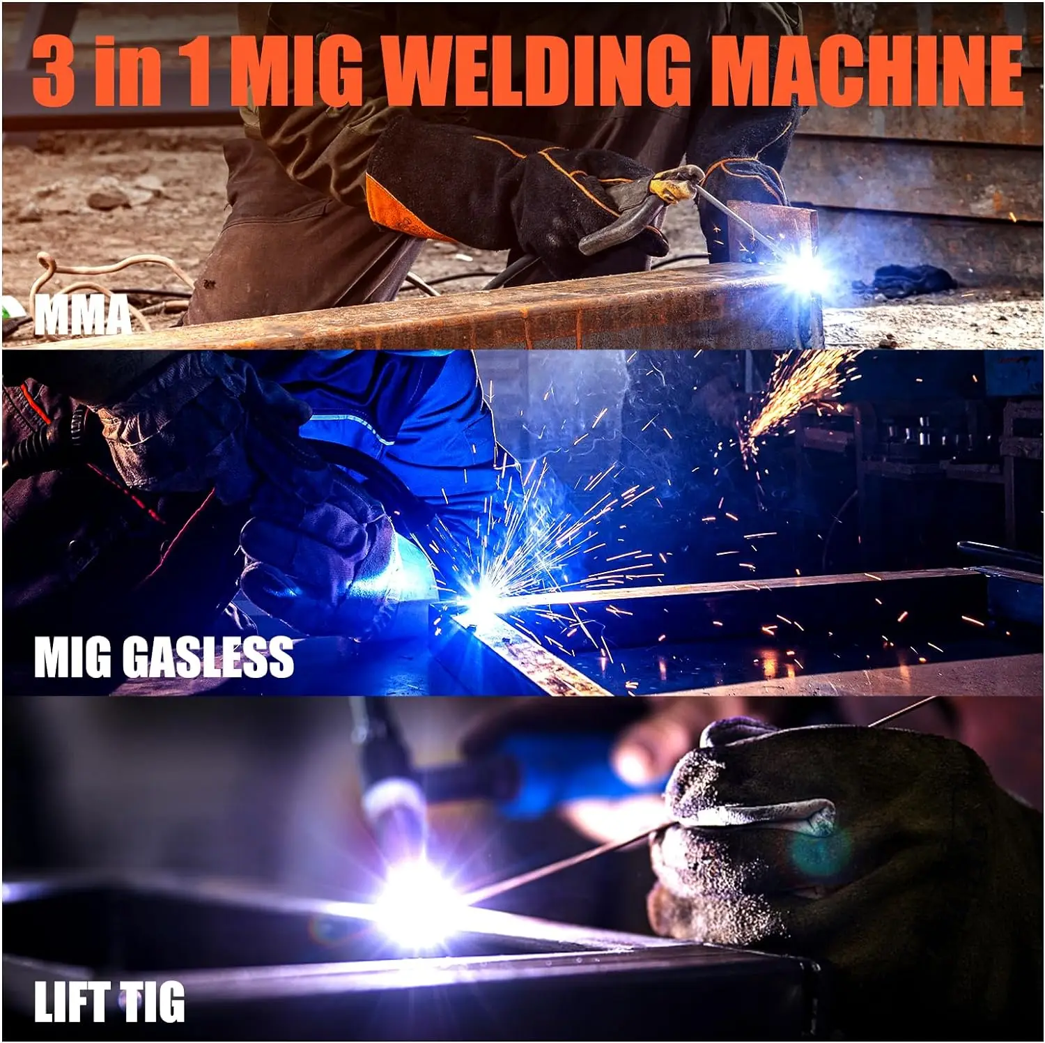 HITBOX Semi-automatic Welding Machine 3 IN 1 Gasless MIG Welder Soldier Inverter Welder 110V 220V maquina de soldar HBM200 welding welders
