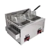 12L Stainless Steel Countertop Fryer For Fried Chicken French Fries Commercial Deep Fryer Machine With Dual Tanks 4