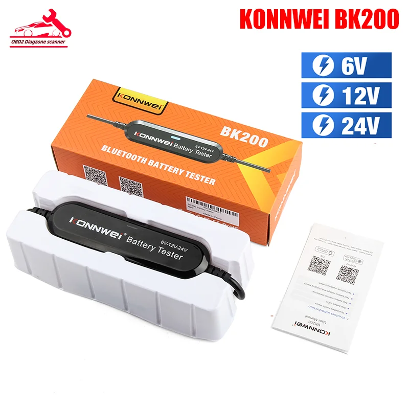 KONNWEI BK200 Bluetooth 5.0 6V 12V 24V Battery Analyzer Car Motorcycle Truck Battery Tester Charging Cranking Test Tools