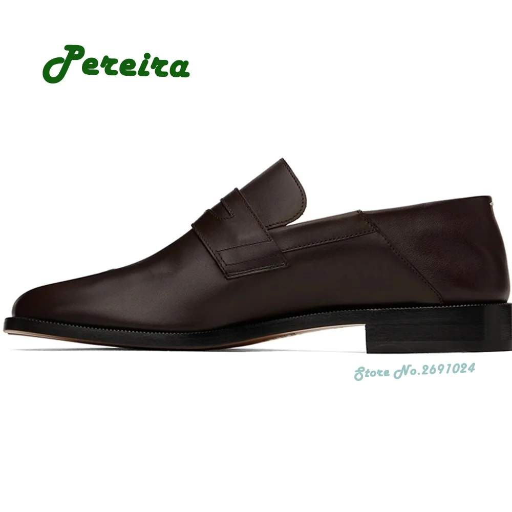 

Men's Shoes Round Toe Lace Up Cowhide Leather Shoes Wear-resistant Business Men's Formal Shoes Dresses Chunky Heels Split Toe