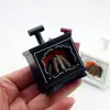 Trendy DIY Mini LED Glowing Fireplace Model Winter Christmas Halloween Gifts DIY Accessories Home Decor for 1/12 Dollhouse 2
