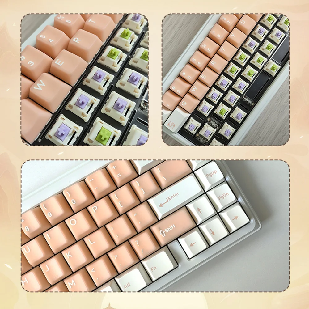 Abs Pbt Doubleshot Keycap Vestido de Seda Arco-íris e Vestuário de Penas Adequado para Teclado Mecânico Perfil de Cereja Iso - Imagem 2