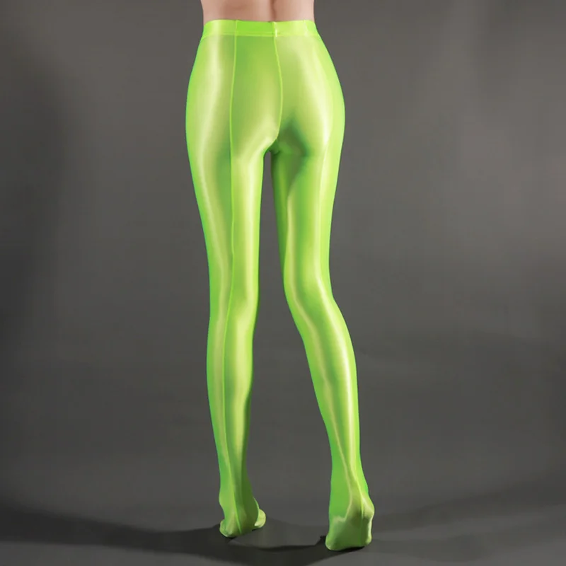 Sexy Women Fitness Thin Transparent Tights Shiny Sports Gym Leggings Satin Glossy Stockings Dance Workout Club Party Pantyhose