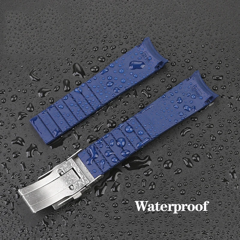 Pulseira de Relógio Curva Final para Longines Conquest Pulseira de Silicone Fivela Dobrável L3.742.4 642 781 782 Estilo 21 mm - Image 2