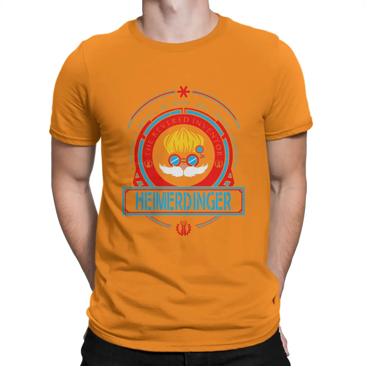 Camiseta hipster HEIMERDINGER para hombre, de algodón, cuello redondo, de manga corta, de Arcane League of Legends, LOL Game